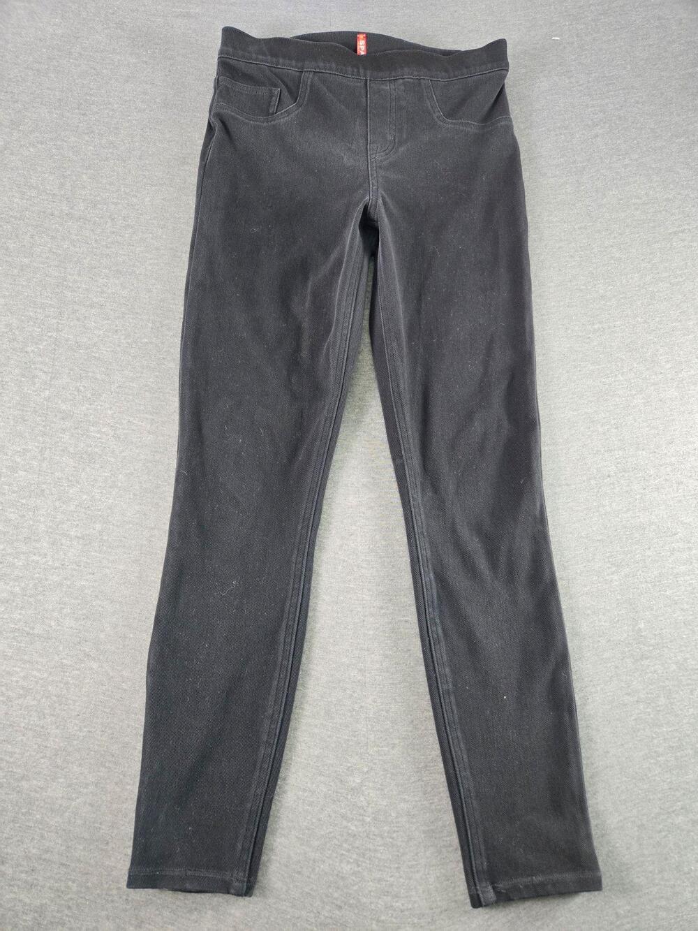 Spanx Jegging Leggings Womens Medium Black Denim Pull On Stretch Ankle Pants